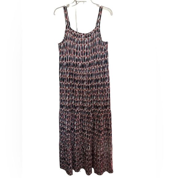 Lane Bryant White/Black Multi Geometric Spaghetti Strap Tiered Maxi Dress 14/16 - Picture 2 of 9